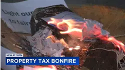 Chicago homeowners speak out on new property tax increases at bonfire