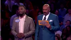 Michael's face when he sees Teberina's answers is priceless! | Family Feud