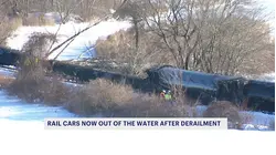 All rail cars removed from river following Mansfield train derailment; shelter in place still in effect