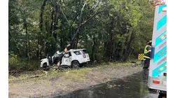 Firefighters rescue driver after SUV veers off Parkway in Bergen County