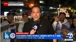 Yamamoto shines as Dodgers beat Blue Jays to tie World Series matchup 1-1