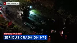 Crash involving 2 semis closes I-78 EB in Lower Saucon, Pennsylvania