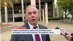 Diamantis seeks hearing over possible jury misconduct in bribery case