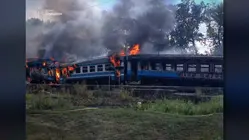A Russian drone struck a passenger train just steps from a NATO border