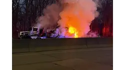 Tractor-trailer fire on I-95 Harrison makes for slow Monday morning commute