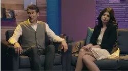 Gillian Jacobs Wears a Red Dress with Sail Boats