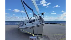 Beached sailboat in Sea Girt set for removal months after storm pushed it ashore
