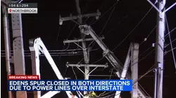 All lanes of I-94 closed after large light pole falls in north suburbs
