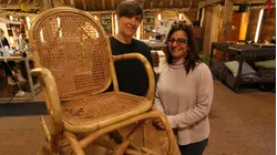 Projector and Wicker Chair