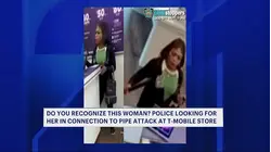 Woman on the run after brutal metal pipe attack inside T-Mobile in Mt. Eden