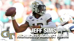 Georgia Tech QB Jeff Sims Highlights Against Miami