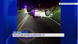 2 people hurt in Weston rollover car crash