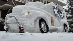 Cranford resident builds ice cream truck out of snow, raises thousands for charity