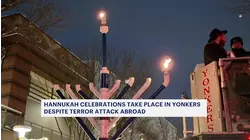 Yonkers shopping center celebrates the first night of Hannukah