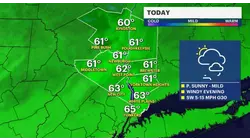 Damaging wind gusts possible later tonight as a cold front passes by