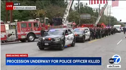 Procession escorts Alhambra officer killed in chase crash