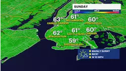 Seasonable temps on mostly sunny Sunday in Brooklyn