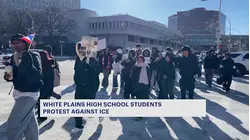 Students flood White Plains streets during ICE protest walkout