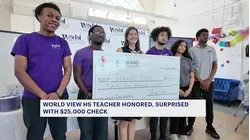 Bedford Park teacher surprised with $25,000 award for excellence in education