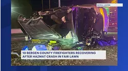Firefighters released from hospital after chemical exposure in Fair Lawn crash