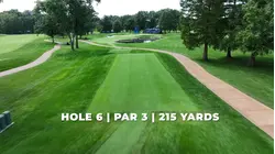 What makes sixth hole challenging at Bellerive Country Club