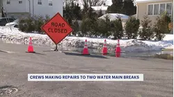 Water main breaks causing traffic issues in Middlesex County