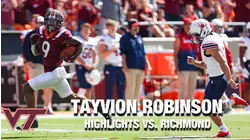 Virginia Tech WR Tayvion Robinson Highlights vs. Richmond