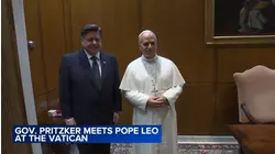Gov. Pritzker brings gifts, including beer, for Pope Leo