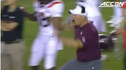 Virginia Tech Blocks Punt For Touchdown With Frank Beamer Watching