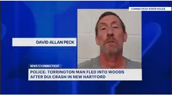 Police dog tracks down driver accused of leaving scene of pole-snapping crash