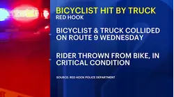 Bicyclist in critical condition after crash with truck on Route 9 in Dutchess County