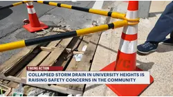 Collapsed storm drain in University Heights is raising safety concerns in the community