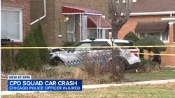 CPD officer crashes into car, strikes gate of South Side home