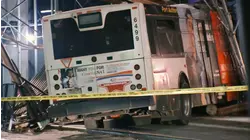Bus crashes into scaffolding in Manhattan; driver injured: officials