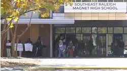 Students at SE Raleigh Magnet High School walkout in protest of ICE