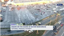 Water main break in Totowa turns parking lot into a sheet of ice