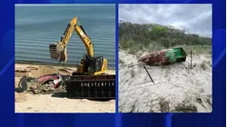 Large buoy, abandoned 27-foot boat removed from Shinnecock Nation beaches