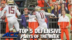 2021 ACC Football Top 5 Defensive Plays Of The Week: Week 9