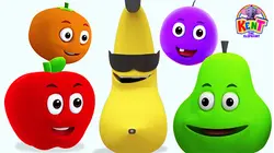 Five Cute Fruits Jumping On The Bed
