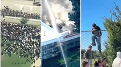 Rooftop fire erupts on school campus in Granada Hills; students, parents report chaotic scene