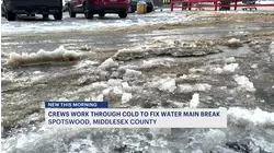 Crews repair water main break that flooded ShopRite lot in Spotswood