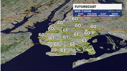 Calm, beautiful weather through Wednesday morning in Brooklyn