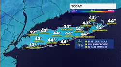 WIND ALERT: Strong gusts make the air sharply cold today, downpours finish the weekend