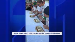 Santa Rosalia Feast hosts traditional cannoli eating contest in Bensonhurst