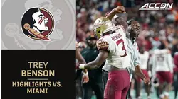FSU Running Back Trey Benson Carries The 'Noles To The Win