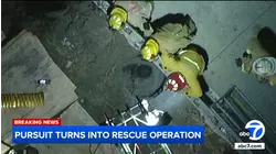 Chase suspect falls down 30-foot hole at Lincoln Heights construction site