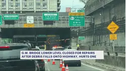 Debris incident closes westbound lower-level lanes to George Washington Bridge