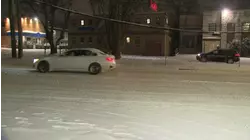 Checking out the snowy conditions in Mahopac