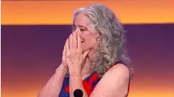 Liz raps for Steve Harvey! | Family Feud