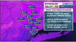 Frigid temps early this week will be followed by snow chances midweek